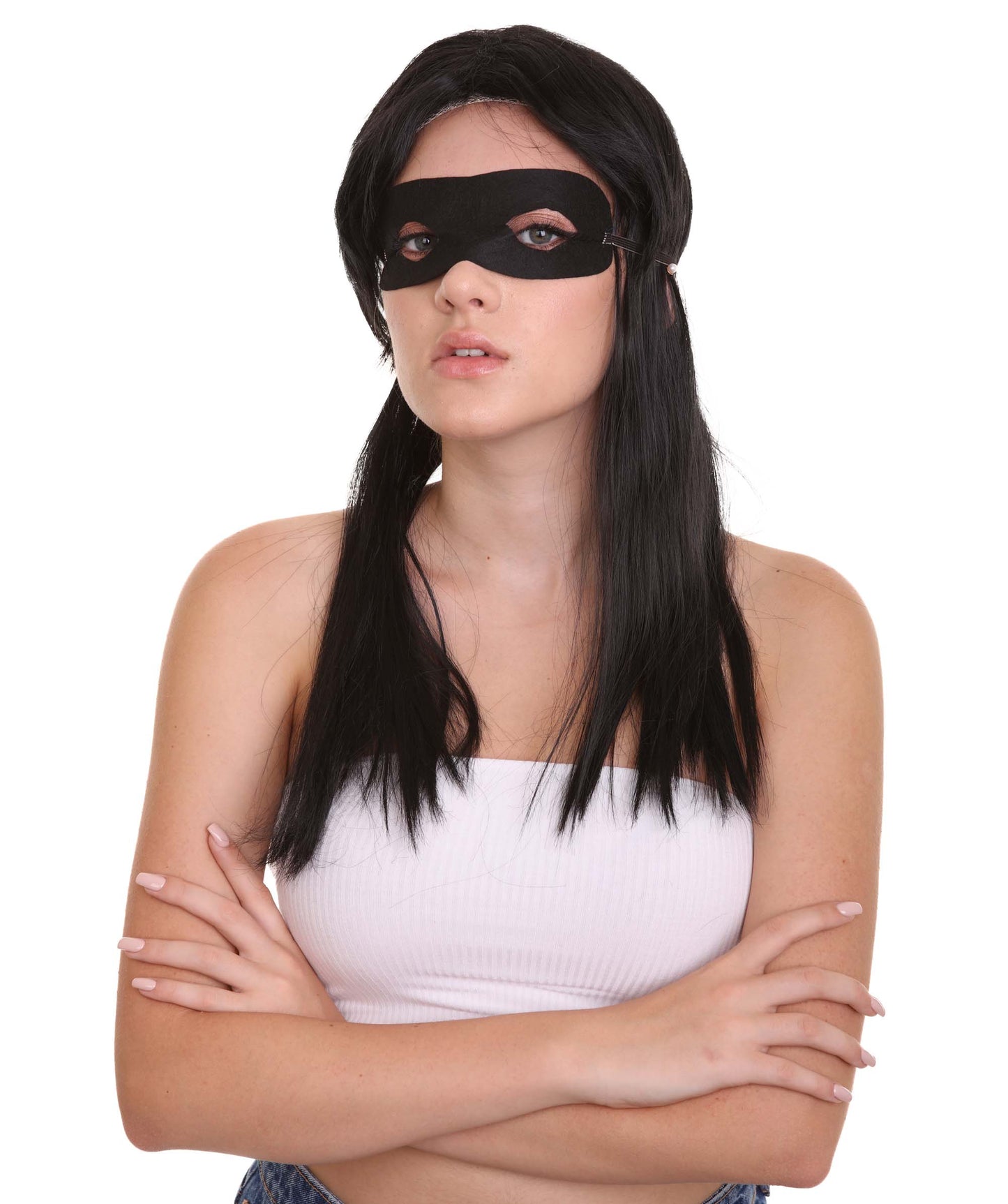 コスプレウィッグ インクレディブル2 Violet Parr H-3639 ウィッグとマスクセット TV/映画ウィッグ プレミアム 通気性の良い キャップレスキャップ