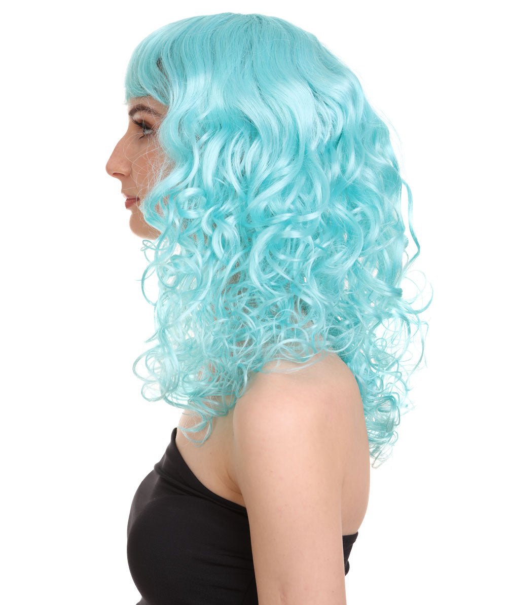 Wigs2you ハロウィンパーティープレミアム レディース H-1004 着用しやすい ベラウィッグ ブルーレイク色