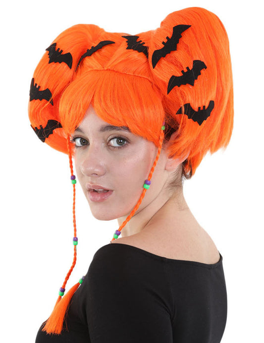 Wigs2you ハロウィンパーティープレミアム レディース H-695 バットエンジェルウィッグ ネオンオレンジカラー