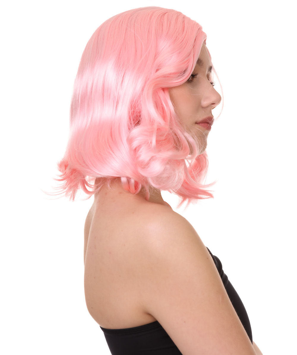 Wigs2you ハロウィン パーティー プレミアム 簡単に着用できる H-1136 とても快適な Lt ピンク カーリー レディ ウィッグ