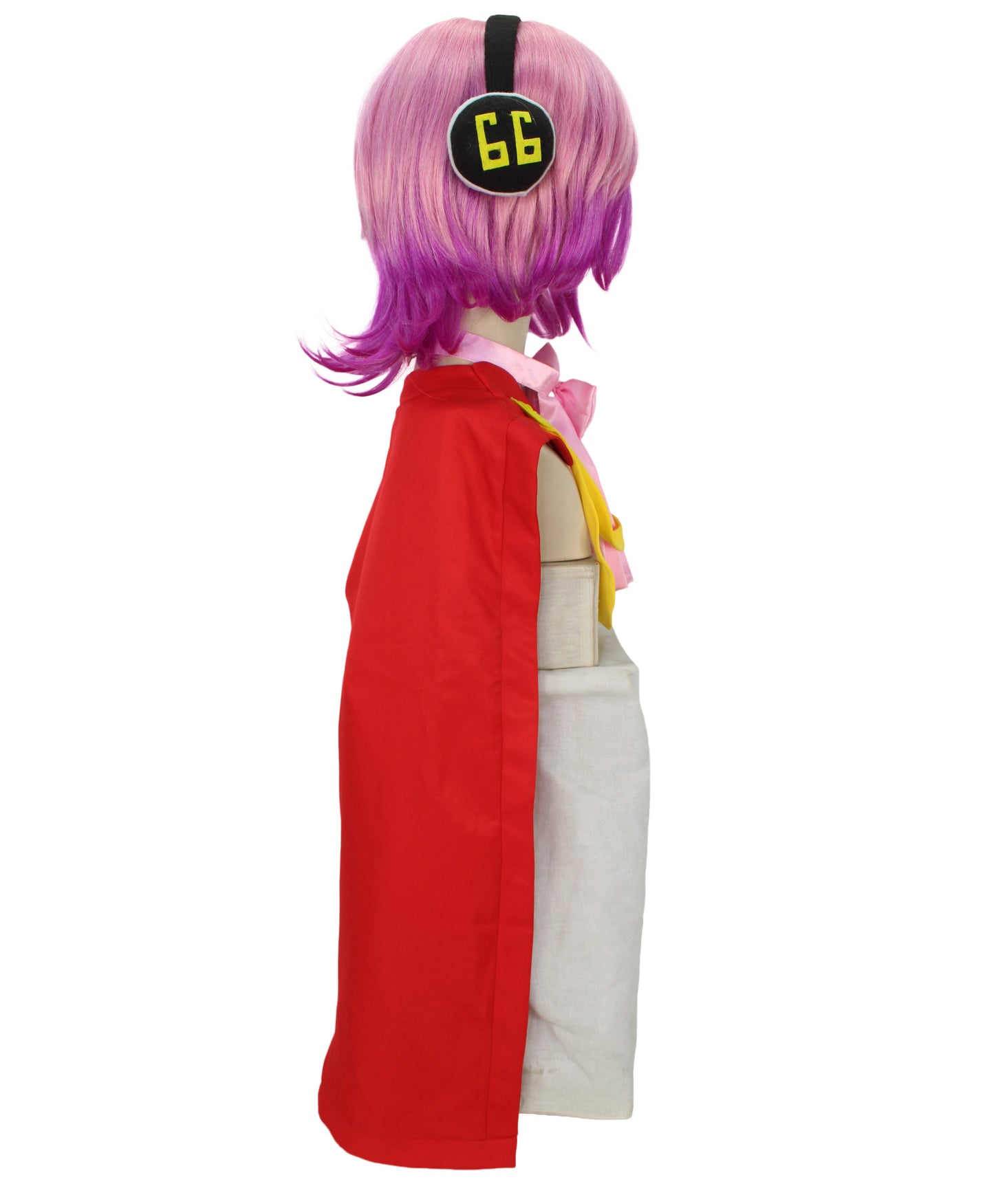 女性用 H-5984 日本のマンガ ピンク プリンセス ウィッグ イヤホン付き ハロウィンに最適 難燃性合成素材