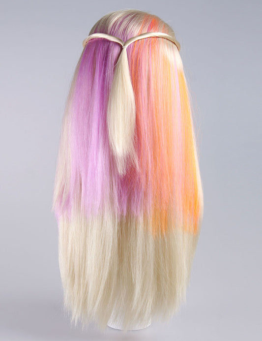 セクシーなセシリア パープル ブロンドの女性用ウィッグ | パーティーの準備ができたファンシー コスプレ ハロウィン ウィッグ | プレミアム通気性キャップレスキャップ H-409