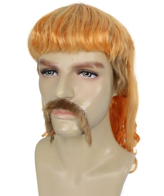 ハロウィンパーティープレミアムメンズH-5565_LGDライトゴールドマレットウィッグとヒゲセット