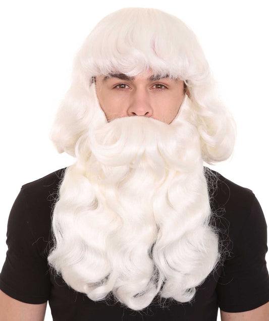 ハロウィンパーティープレミアム 男性用 H-3615 サンタ ウィッグ&ひげ
