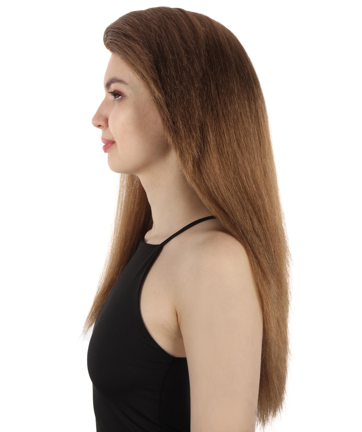 女性用ロングストレートサイドパートコスプレウィッグ ライトブラウン H-5220_15 ファンシースタイル プレミアムハロウィンパーティーウィッグコレクション
