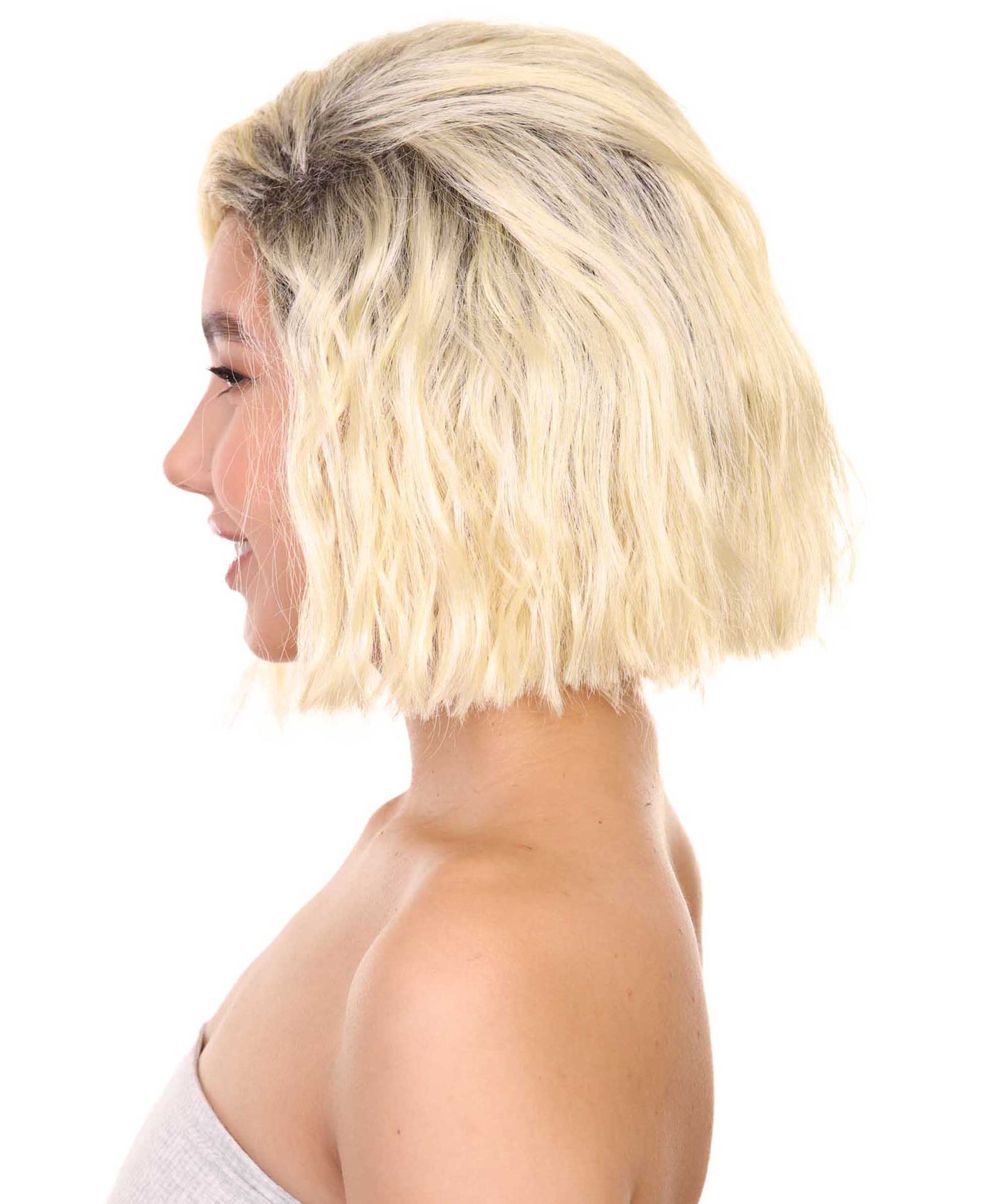 プレミアムハロウィンパーティーレディ H-5410 ショートレングス オンブレポップスターファイヤーワークスウィッグ ブロンドとブラック