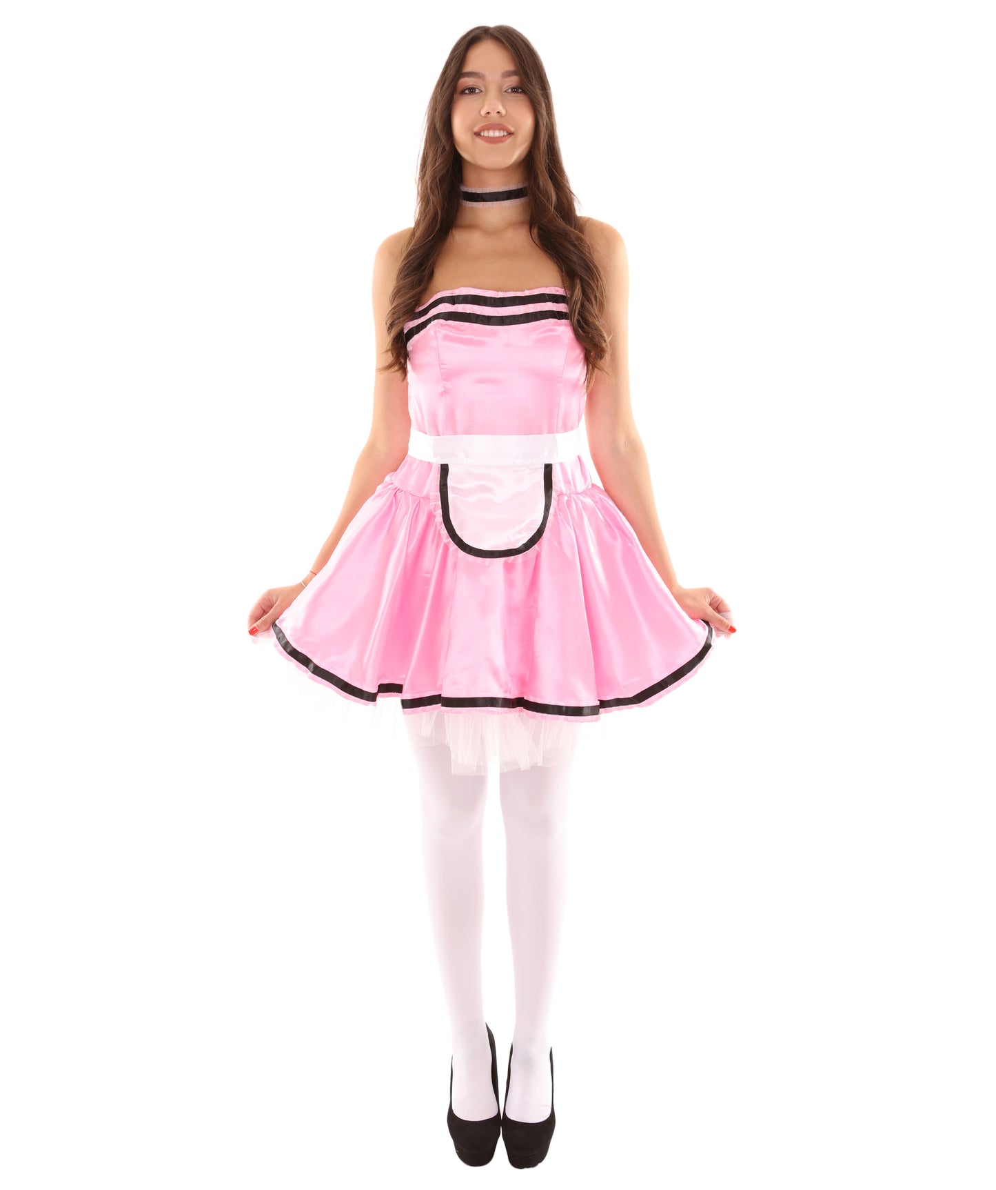女性用 JCO-344_10 フレンチメイド制服コスプレ ライトピンクコスチューム
