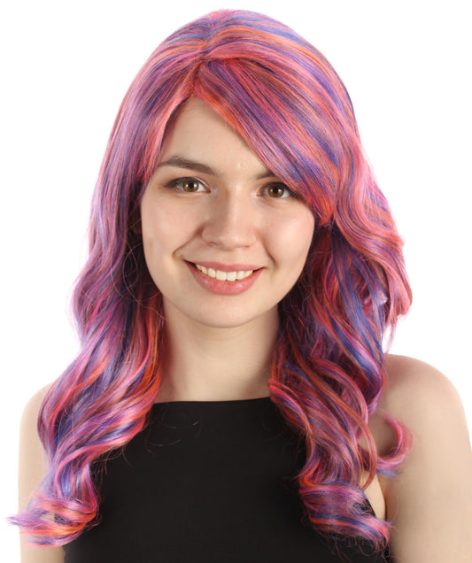 マーメイドフェアリーテールウィッグ ピンクオンブレ H-5380_28 長いウェービー コスプレ ハロウィーン衣装 パーティーヘア 合成繊維