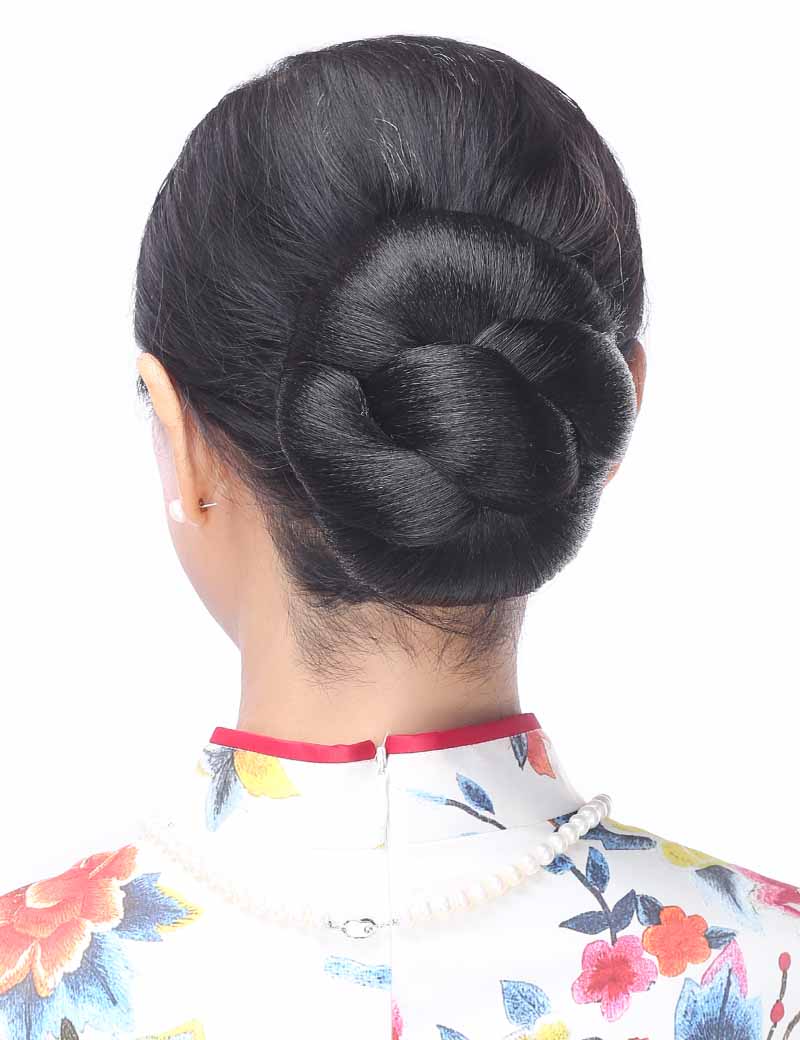 女性 W-8415 の大きな三つ編みデザインバンズヘアスタイル チャコール 合成繊維