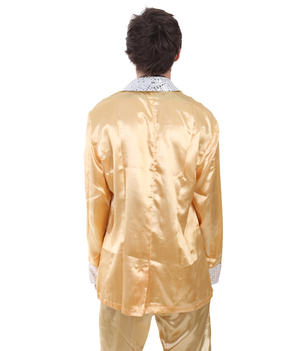 男性 JCP-196 のエルビスサテンコスチューム ゴールド コスプレコスチューム