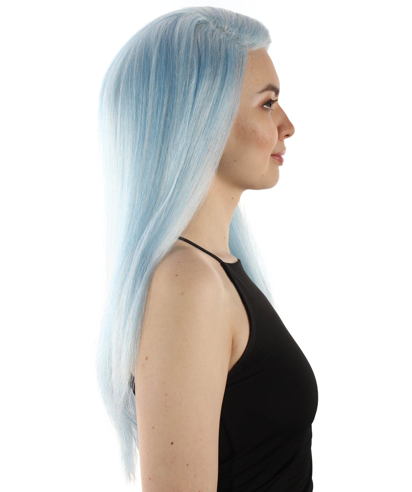 女性用ロングストレートサイドパートコスプレウィッグ アイスブルーブレンド H-5220_30 ファンシースタイル プレミアムハロウィンパーティーウィッグコレクション