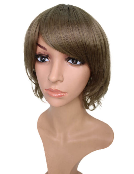 "耐熱☆ミディアムウィッグ★アレンジいらずでフェミニンスタイルに! カールボブスタイルです♪ ウィッグネット付き♪ W-759A "