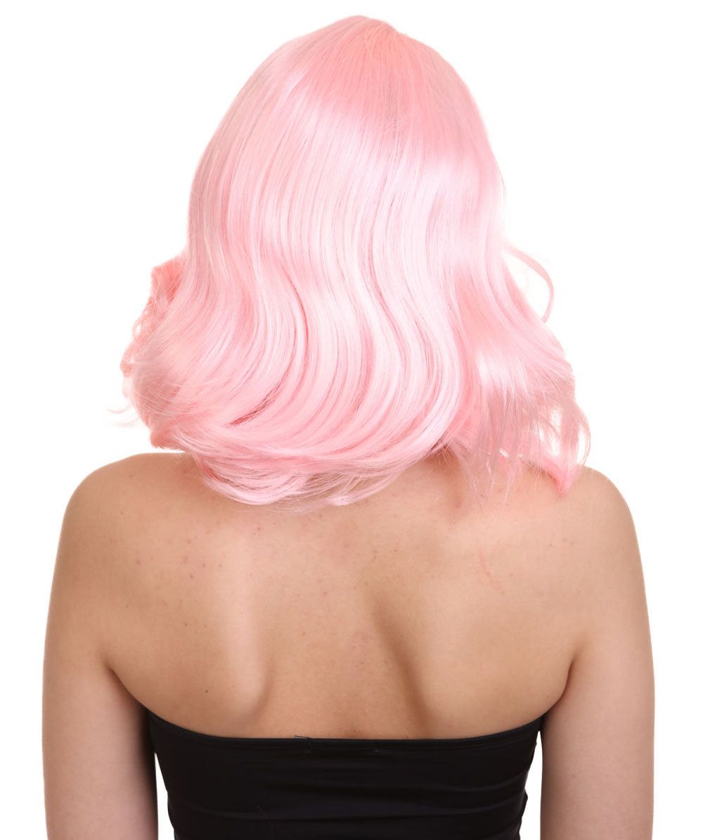 Wigs2you ハロウィン パーティー プレミアム 簡単に着用できる H-1136 とても快適な Lt ピンク カーリー レディ ウィッグ