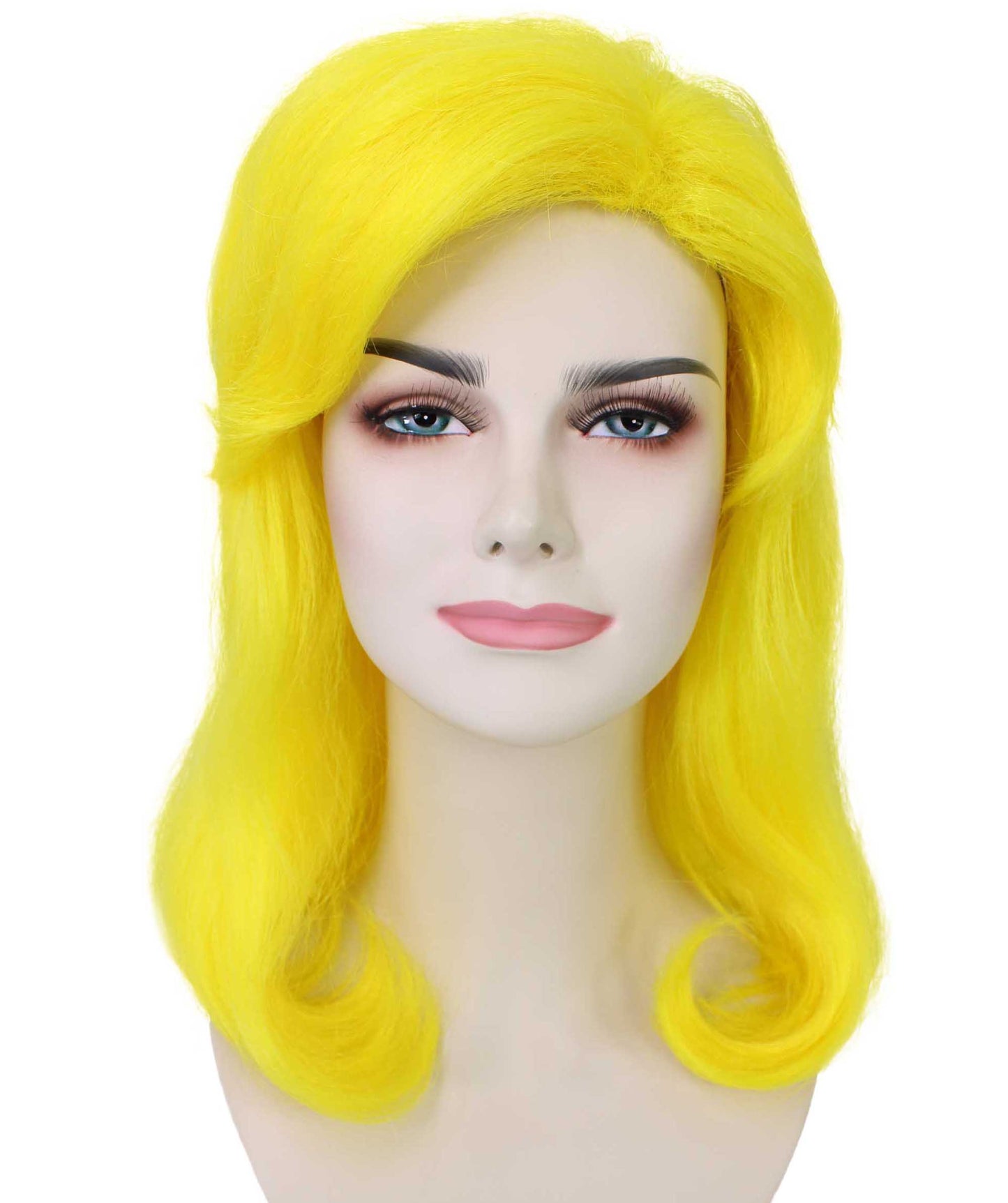 ハロウィンパーティ プレミアムレディース H-5477 ミディアムレングス イエローアルミンウィッグ イエロー