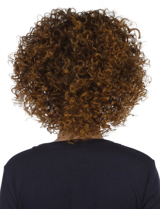 レディースファッション W-812B カーリースタイル チェストナットブラウンハーフウィッグ ヒートスタイル可能 合成繊維