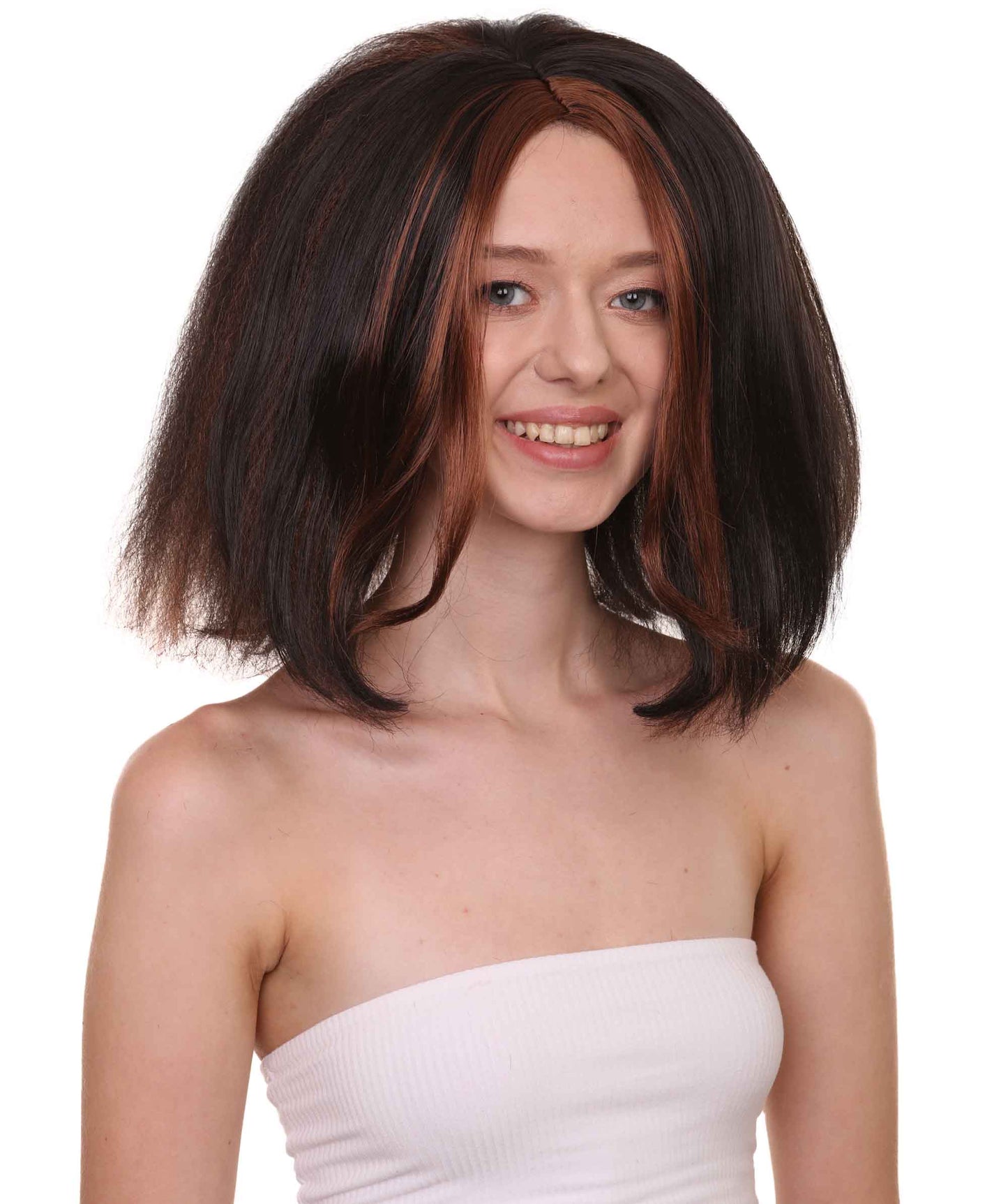 女性用ベガスガールウィッグ H-3419 プラスサイズセクシーコスプレパーティーハロウィンウィッグ プレミアム通気性のあるキャップレスキャップ