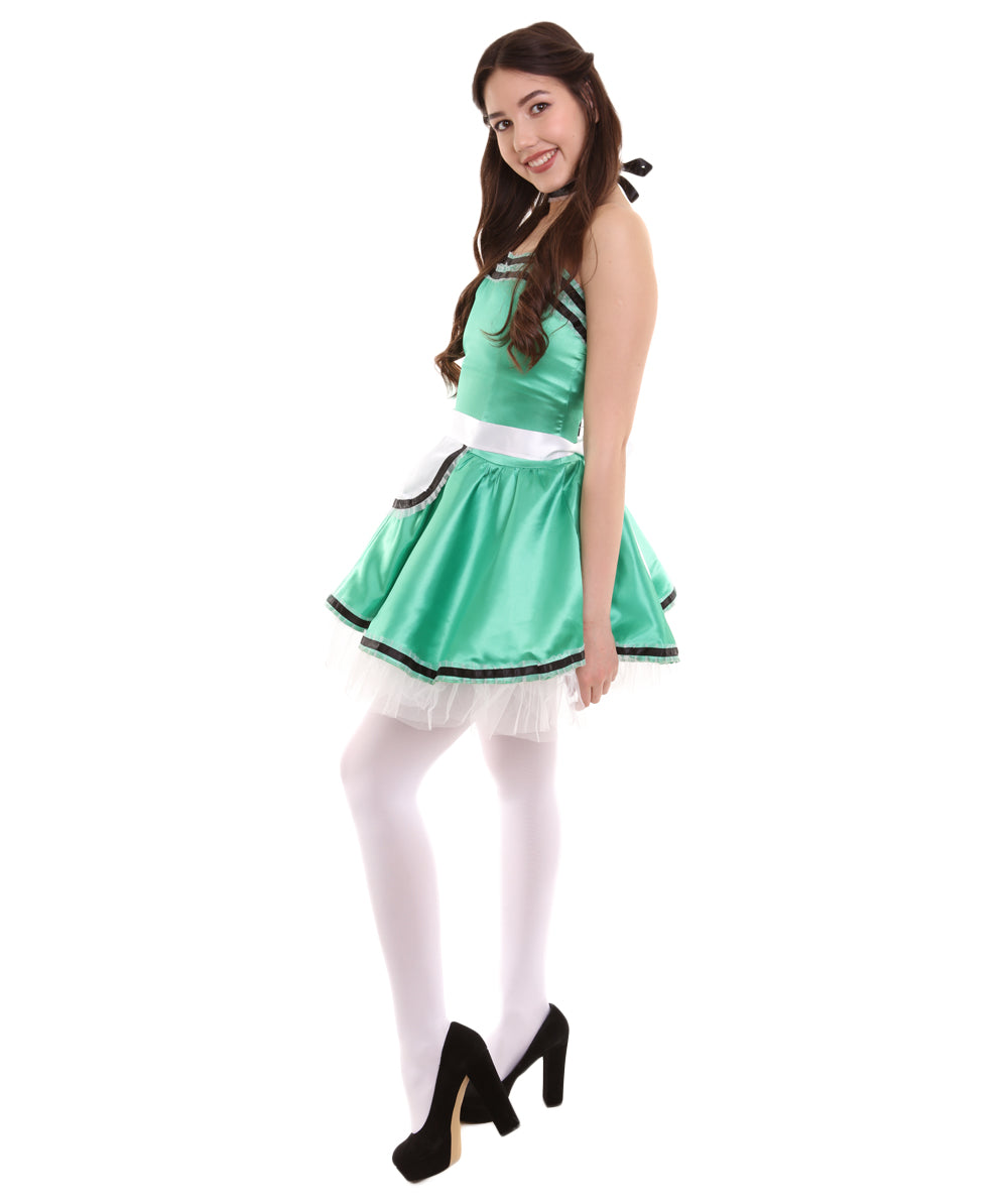 女性用 JCO-344_7 フレンチメイド制服コスプレ グリーンコスチューム