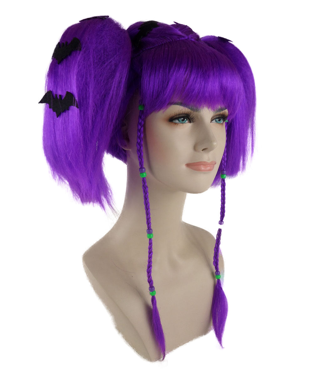 Wigs2you ハロウィンパーティー プレミアム レディース H-712 バットエンジェル ウィッグ ネオンパープル色