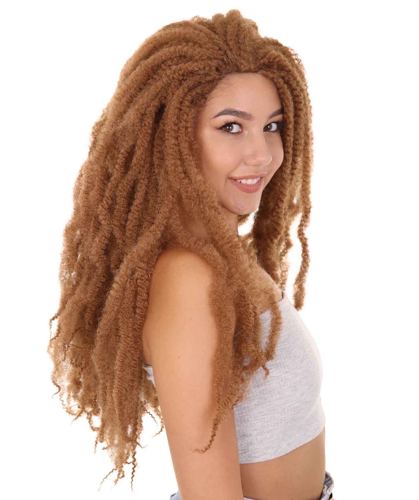 Wigs2youハロウィンパーティープレミアムレディースH-1965 美しい見た目のデラックスドレッドロック豊かなブラウンミックスウィッグ