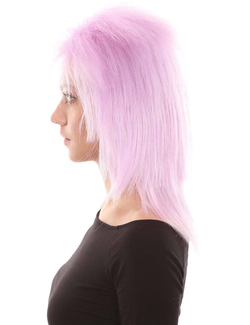 Wigs2you ハロウィン パーティー プレミアム H-1319 簡単に着用でき 快適なフィット感 80 年代女性 Lt パープル ロッカー スタイルウィッグ