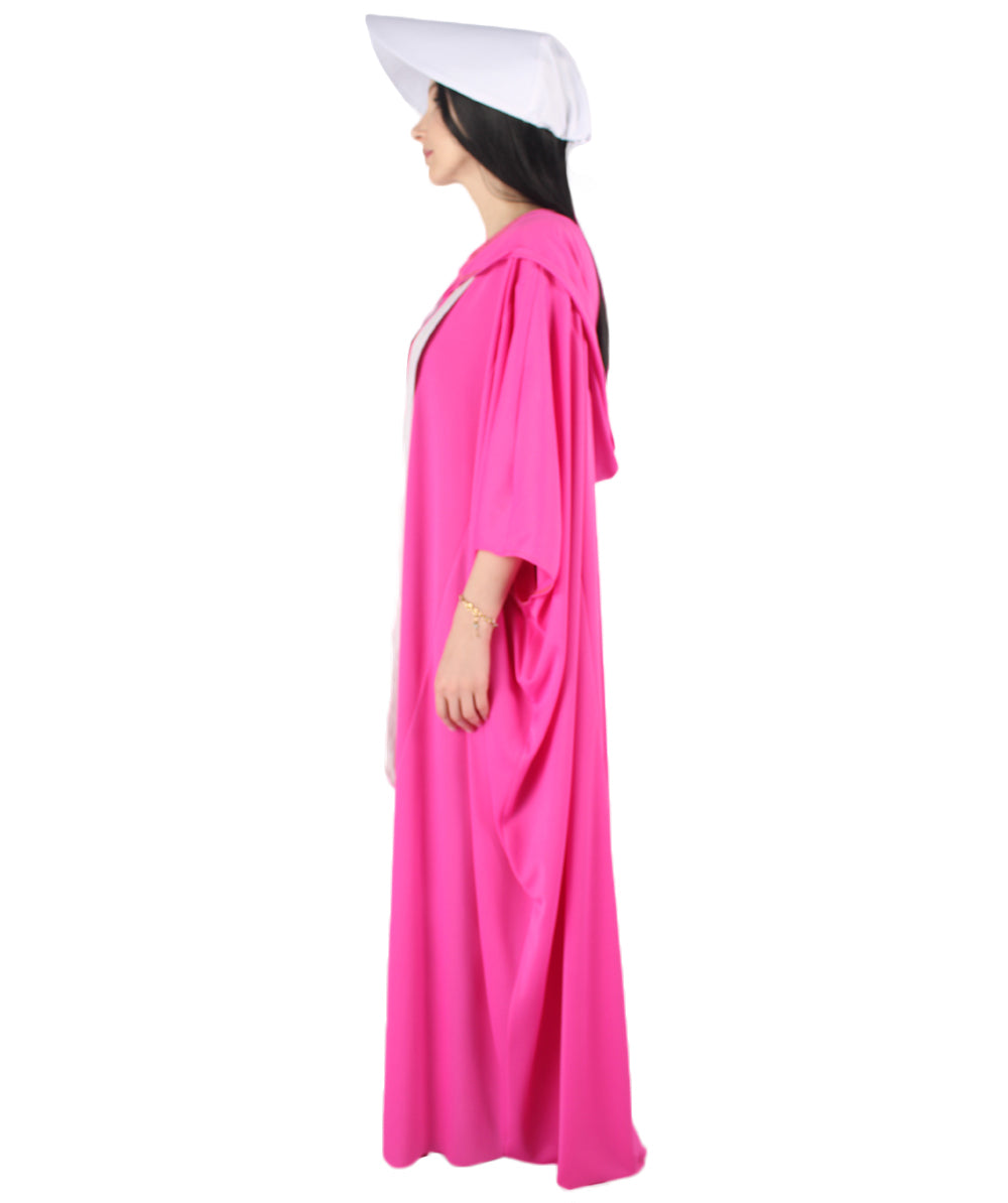 女性用 JCP-068_8 フクシャ ローブ ハンドメイド コスプレ衣装とバッグ ボンネット付き