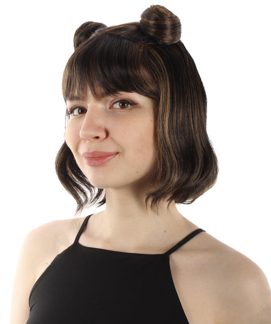 大人の女性用ショートダブルバンスペースギャラクシーウィッグ オーバーンブロンド H-5376_24 女子会とグループコスチューム用ヘア