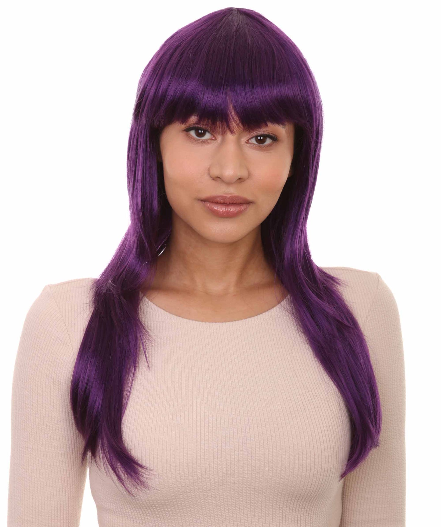 Wigs2you ハロウィンパーティープレミアムレディース H-1051 とても快適なグラマーグリーンウィッグ バイオレットカラー