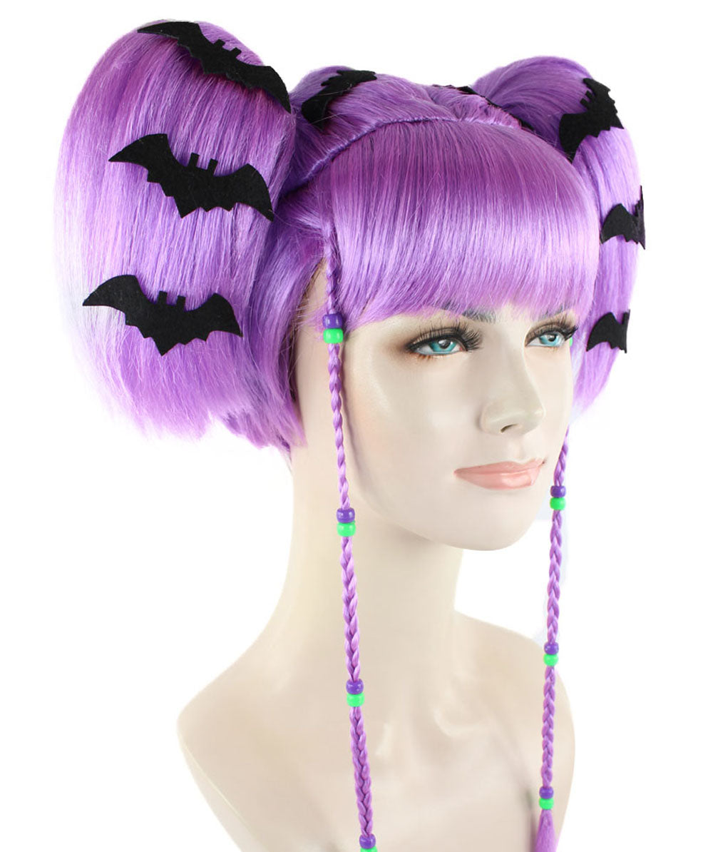 Wigs2you ハロウィンパーティー プレミアム レディース H-708 バットエンジェルウィッグ Lt パープルカラー