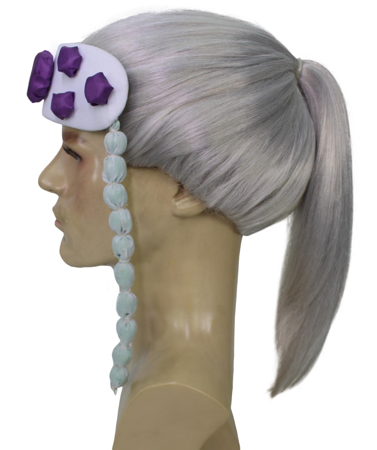 Wigs2you H-6911 大人用メンズ デーモンハンター アニメ ホワイトウィッグ ヘッドバンド付き ハロウィンに最適 通気性のあるキャップレスキャップ