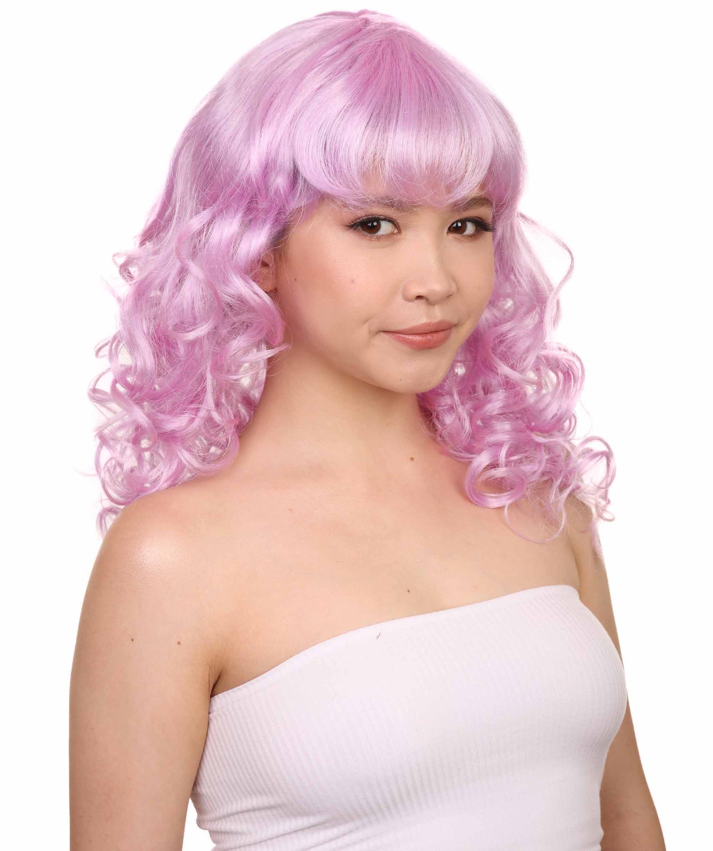 Wigs2you ハロウィンパーティー プレミアム レディース H-1008 着用しやすい ベラウィッグ パープル色