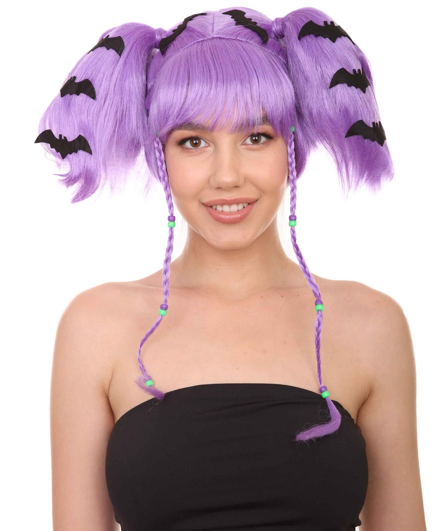Wigs2you ハロウィンパーティープレミアム レディース H-707 バットエンジェルウィッグ ライラック色