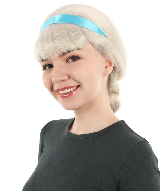 大人向け女性用 H-5792 アニメ ムービー 若いスノープリンセス ブロンド ウィッグ 難燃性合成ファイバー