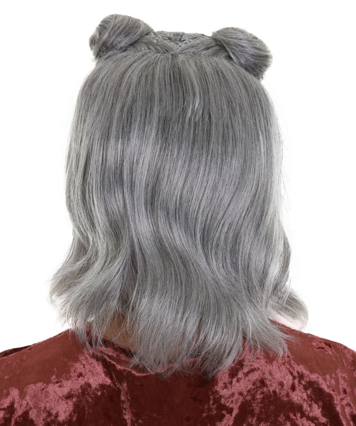 ハロウィンパーティープレミアム H-5278 女性用 グレー ストレート ショルダーレングス トレンディ スペースバンズウィッグ グレー