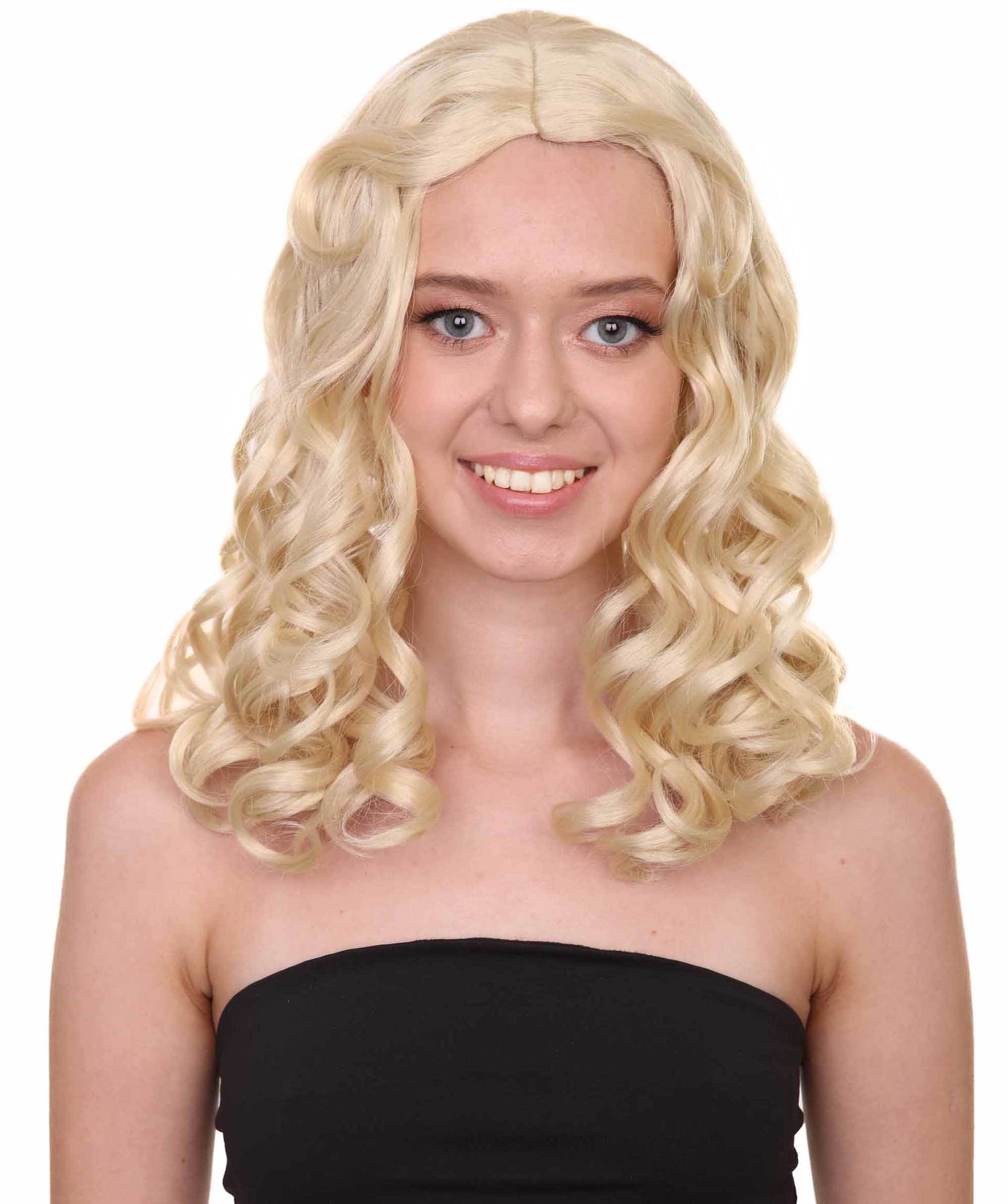 Wigs2you ハロウィンパーティー プレミアム レディース H-1102 とても快適なアリスウィッグ 鏡の国のアリス ブロンドカラー