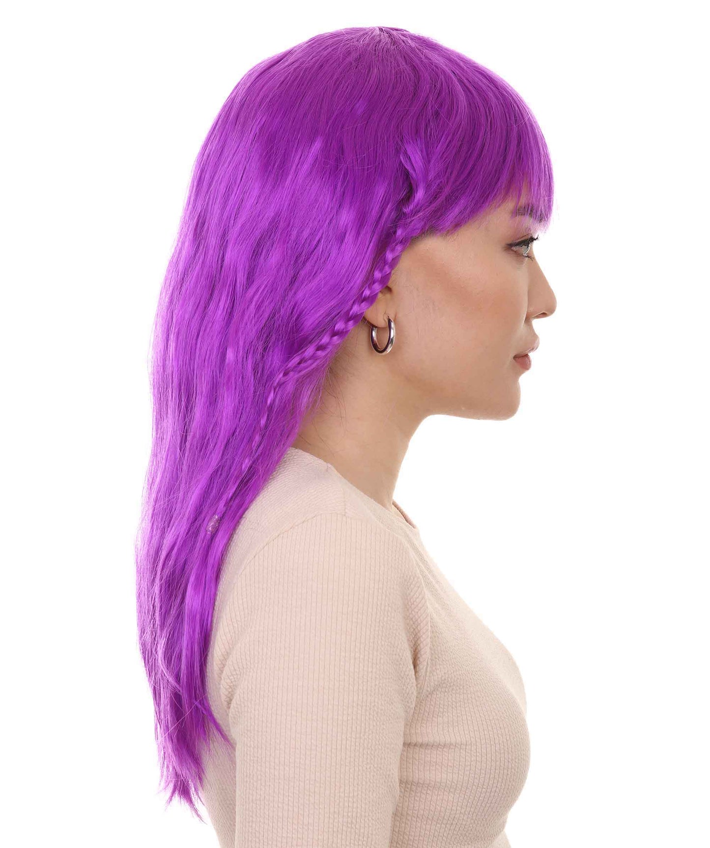 Wigs2you ハロウィンパーティープレミアムレディース H-1770 着け心地が良い とても快適 グラマラマ ネオンパープルウィッグ