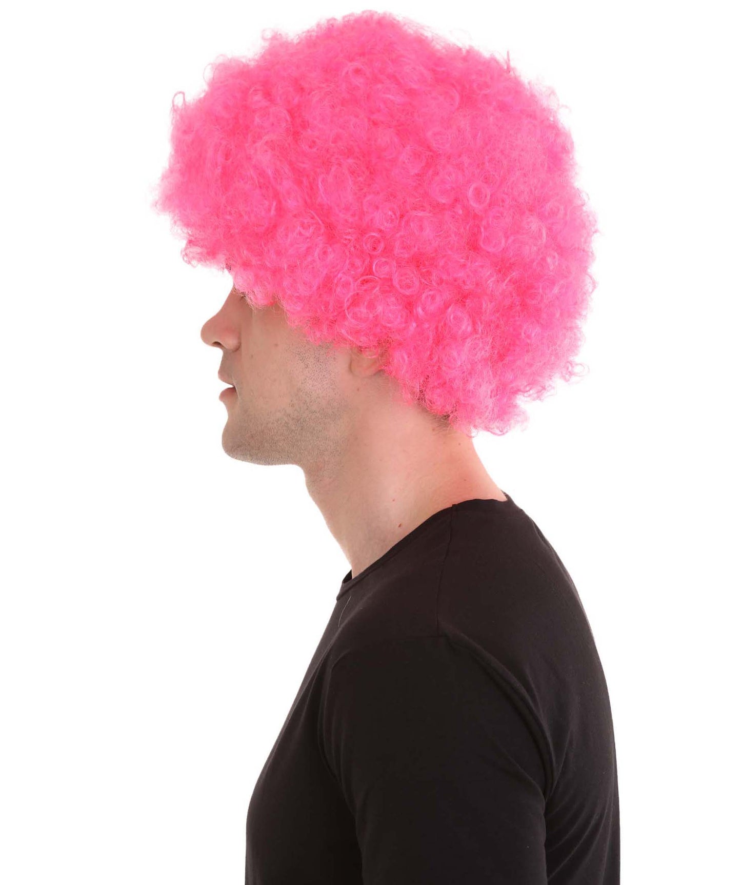 男性用 ピンク アフロ ウィッグ H-2460 ハロウィンパーティー に最適