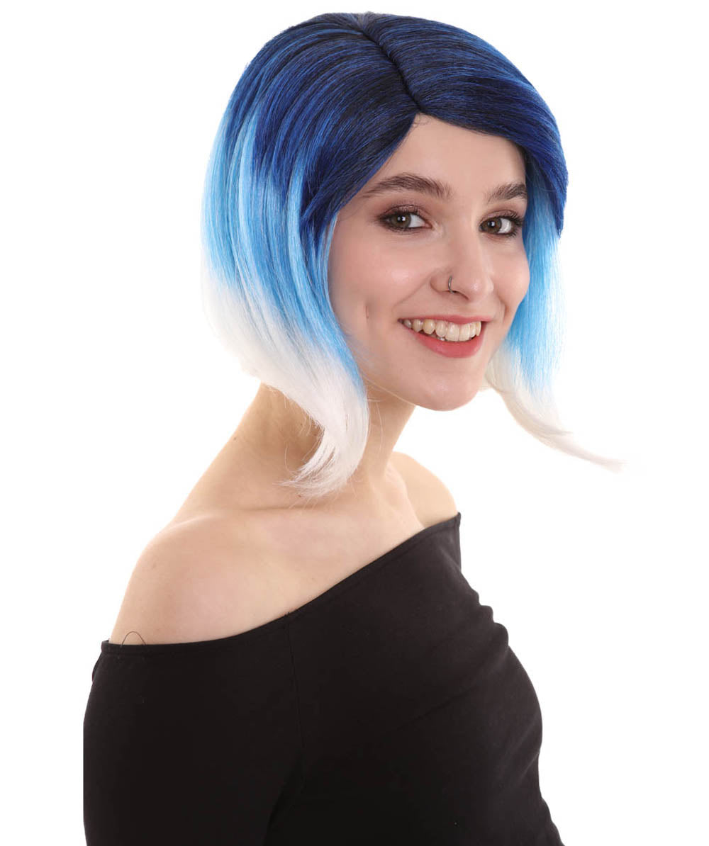 女性用ブルーストレートトレンディミッドオンブレウィッグ H-5275 ファンシースタイル プレミアムハロウィンパーティーウィッグコレクション