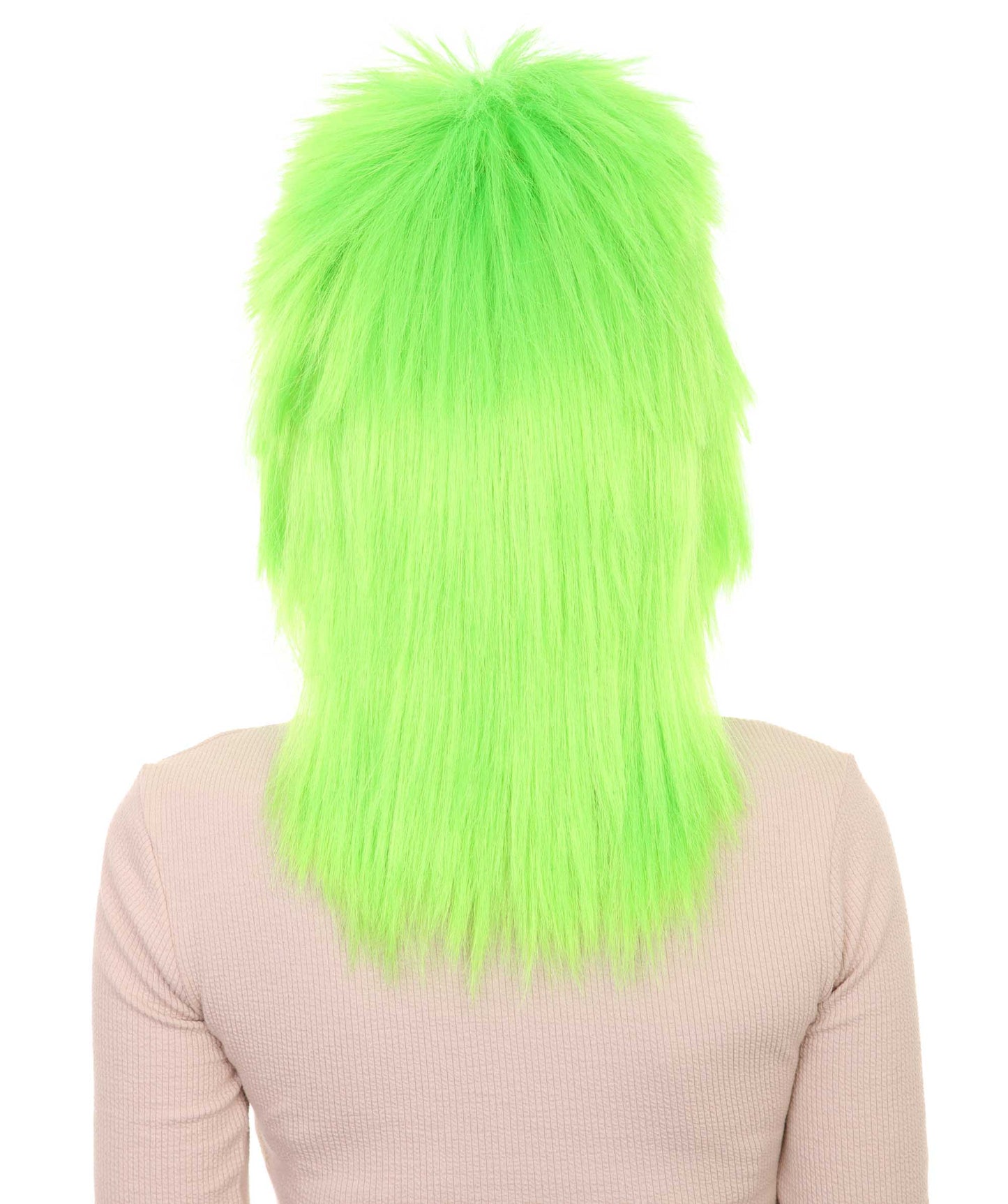 Wigs2you ハロウィン パーティー プレミアム H-1312 簡単に着用でき 快適なフィット感 80 年代女性ライム ロッカー スタイルウィッグ