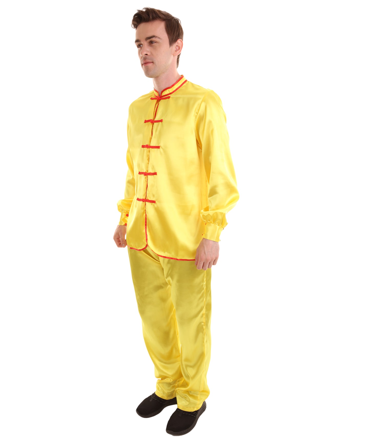 大人用メンズ JCO-269_5 中国の伝統的なカンフー ゴールドサテン 制服 コスプレ衣装