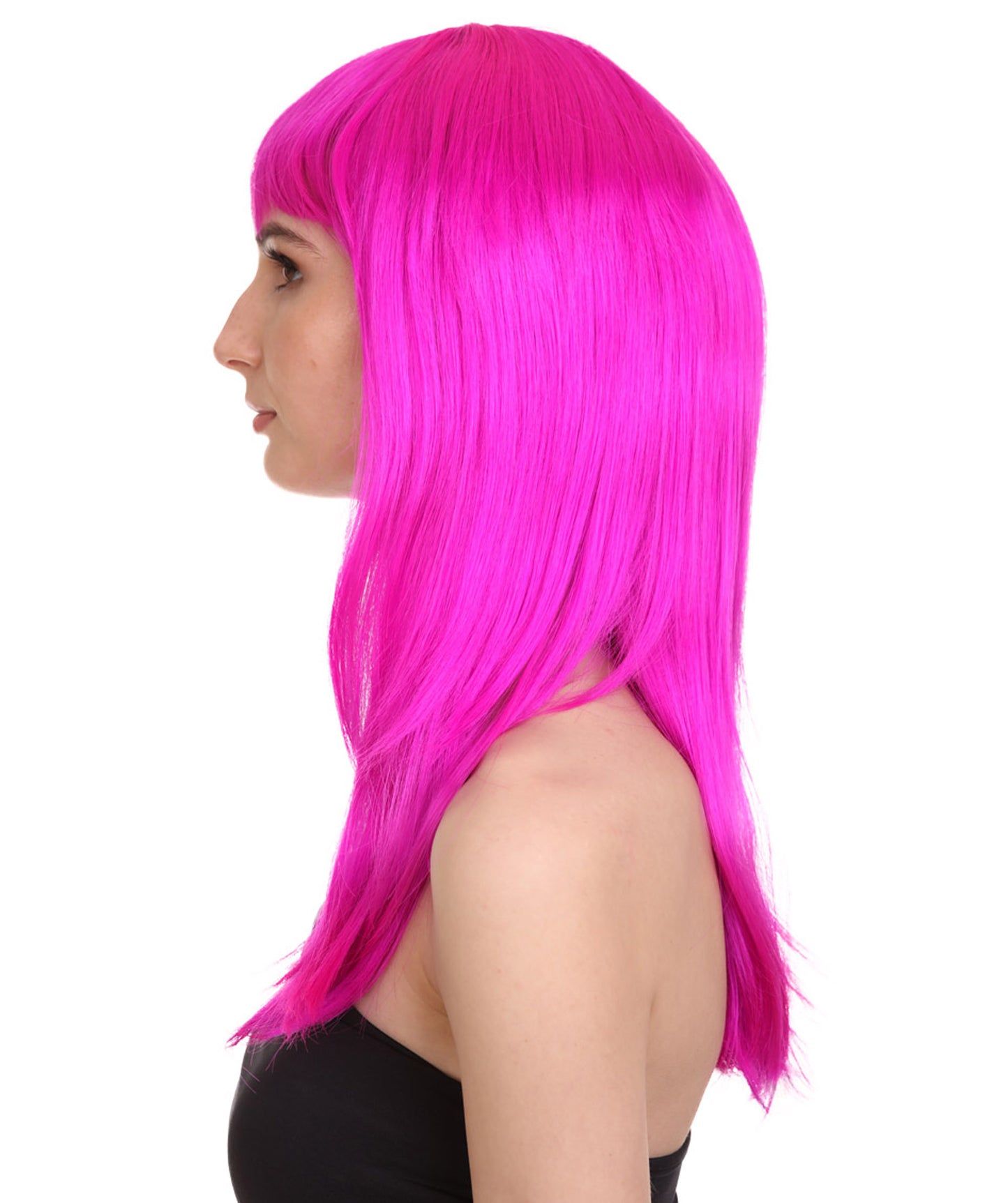 Wigs2you ハロウィン パーティー プレミアム レディース H-1071 とても快適なグラマー グリーン ウィッグ ネオン フューシャ カラー