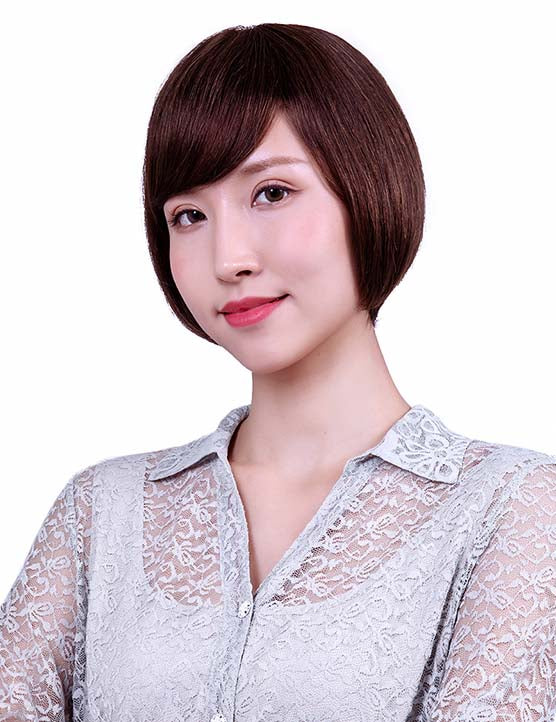 30歳〜40歳 若者の短い HT-022 100% ヒューマンヘア ナチュラルエレガンス ハンドタイド ヒューマンヘア束