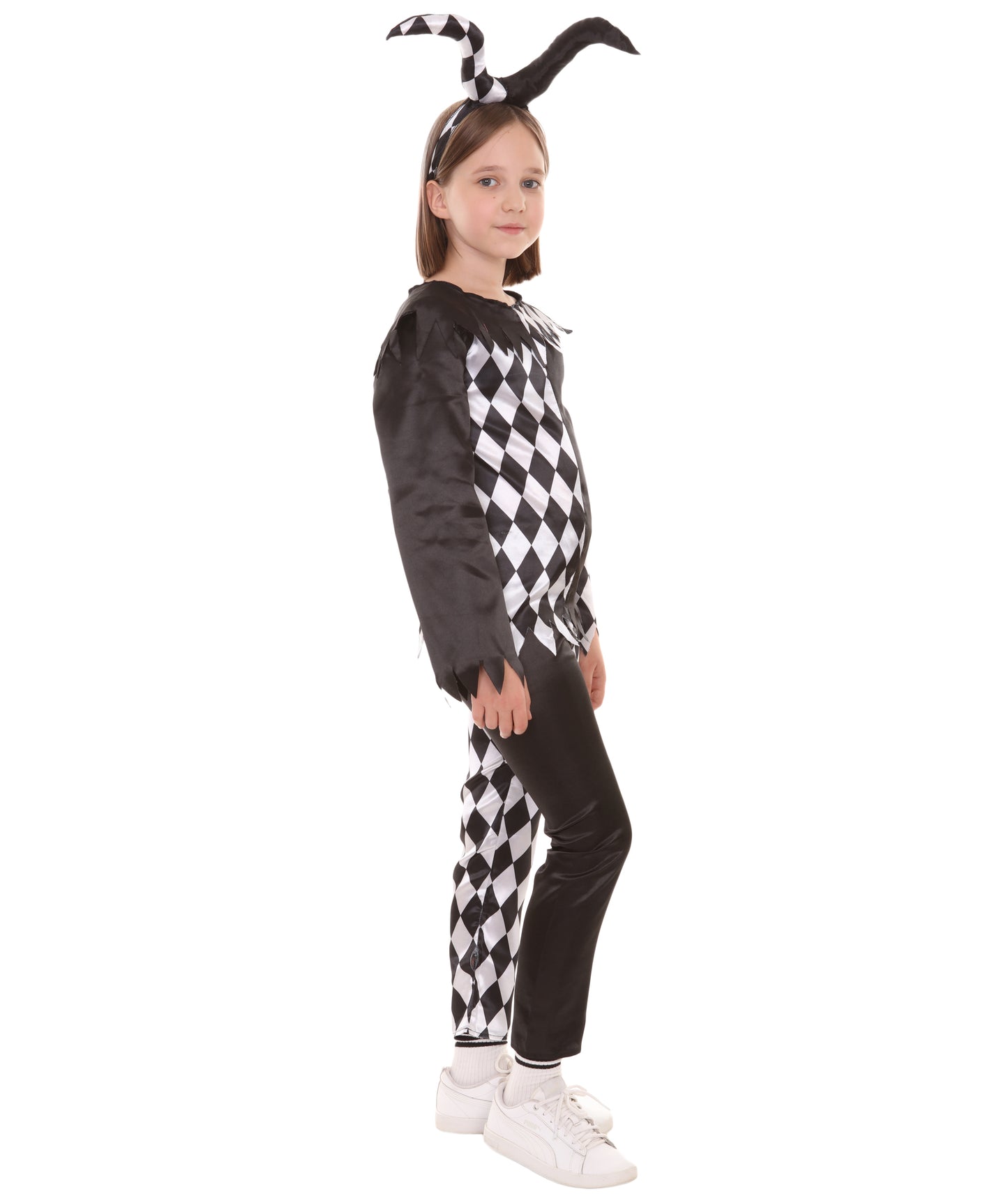 クリーピージェスター JCP-073_1 (Kids) ガール ホラーコスチューム ブラックアンドホワイト ハロウィンコスチューム