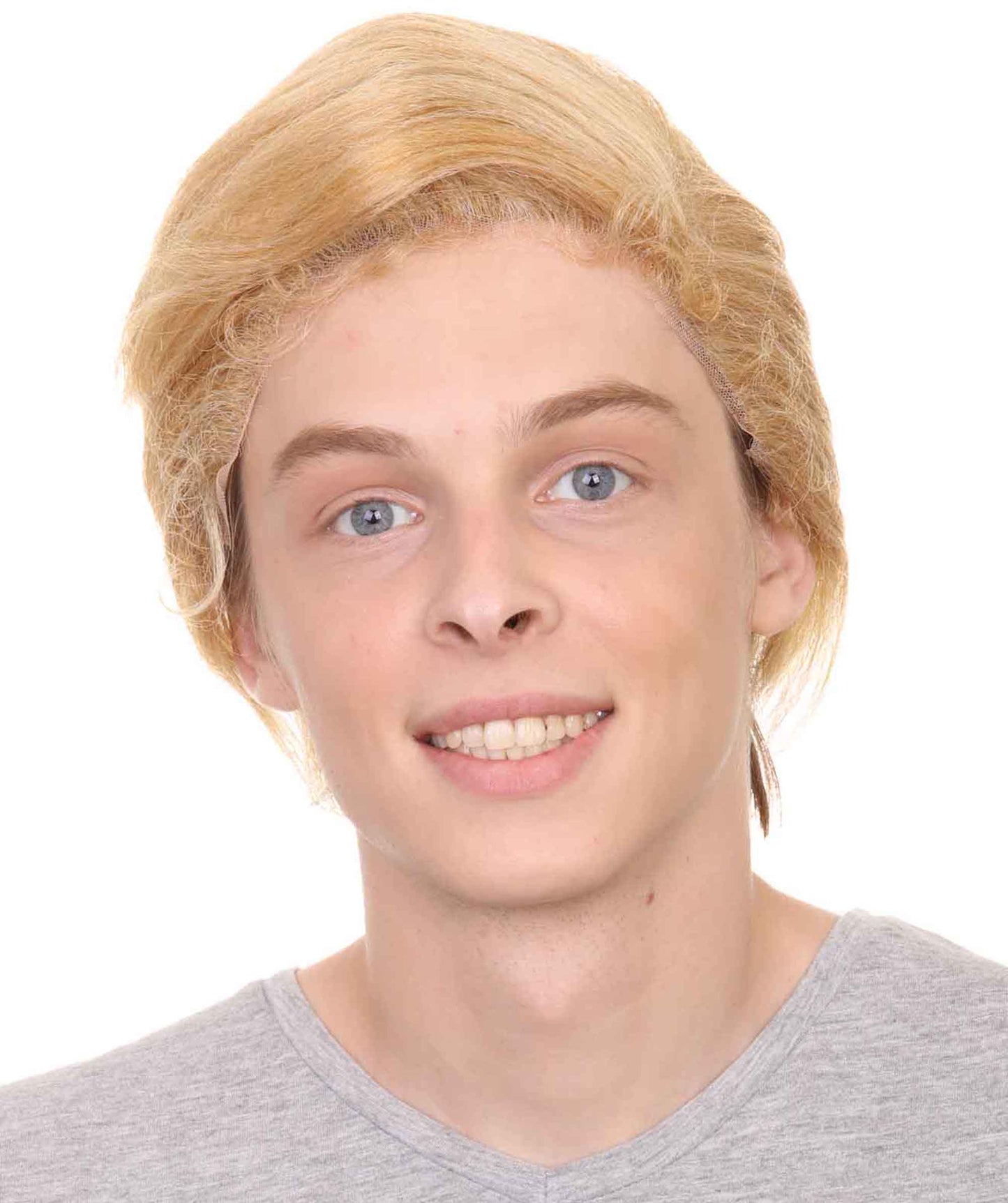 Wigs2you H-1591 プレジデント メンズウィッグ 耐熱ファイバー&レースフロント ブロンドウィッグ | プレミアム通気性キャップレスキャップ