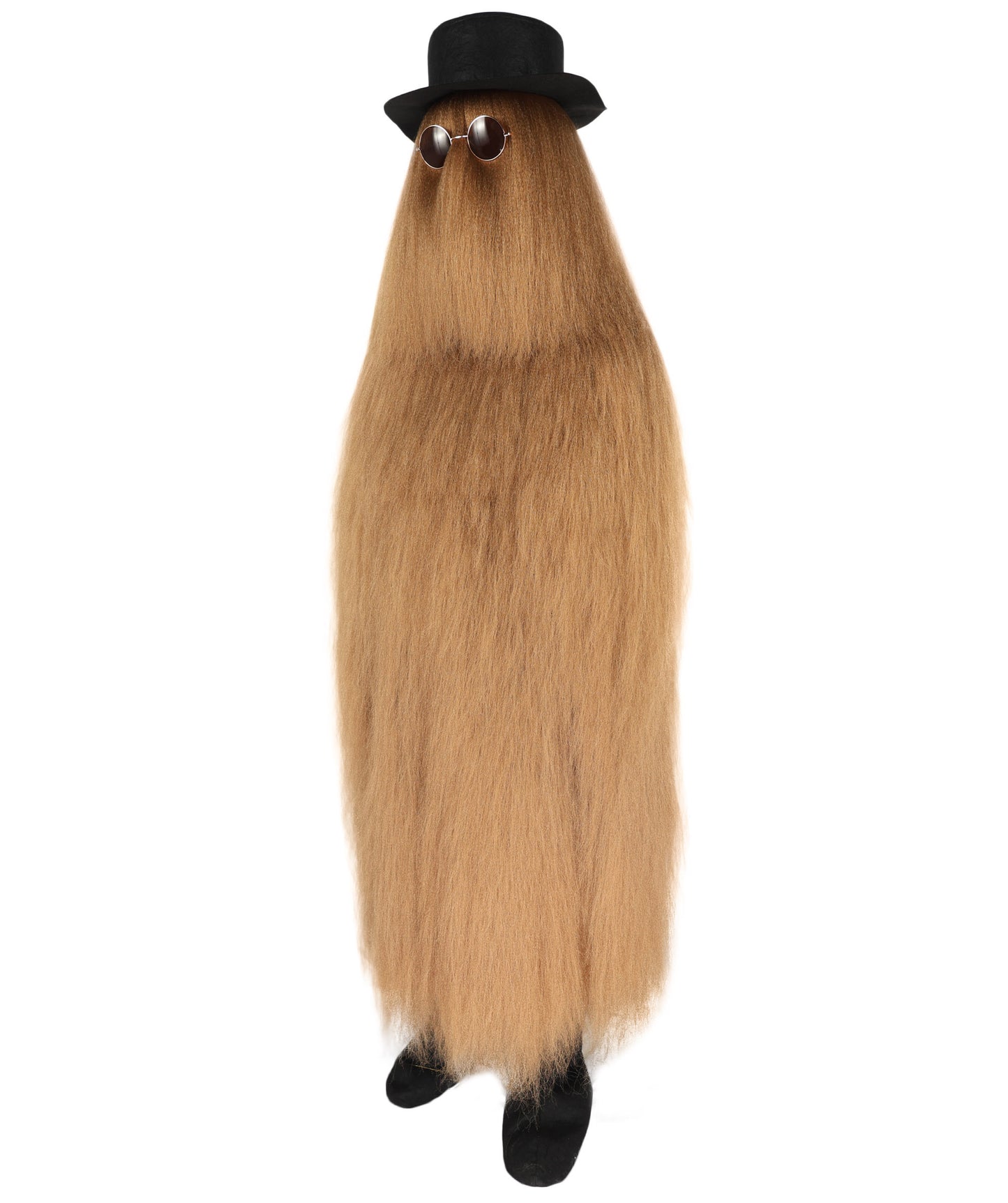 Wigs2you H-4868P 大人用 架空のキャラクター ストレートヘア 71インチ ロングコスチューム&ウィッグセット 帽子とグラス付き マルチカラーオプション 難燃性合成繊維