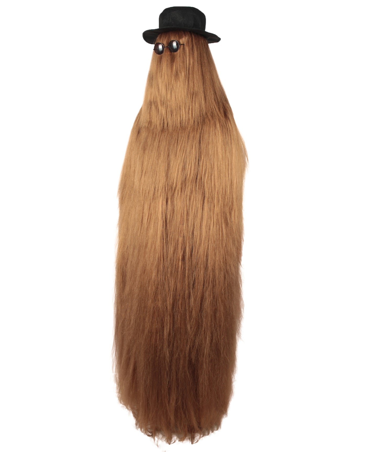 Wigs2you H-4868P 大人用 架空のキャラクター ストレートヘア 71インチ ロングコスチューム&ウィッグセット 帽子とグラス付き マルチカラーオプション 難燃性合成繊維