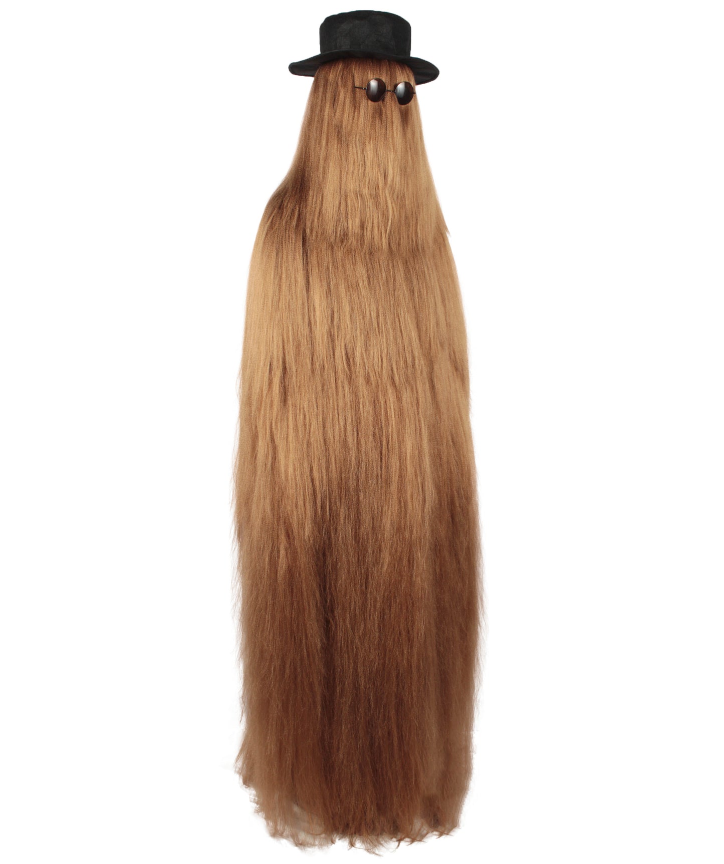 Wigs2you H-4868P 大人用 架空のキャラクター ストレートヘア 71インチ ロングコスチューム&ウィッグセット 帽子とグラス付き マルチカラーオプション 難燃性合成繊維