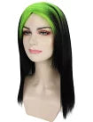 Wigs2you H-5202 ビリー・アイリッシュ風グリーンウィッグ 大人用 80 年代ポップマレットスタイル 根元付き シャギーバング プレミアム仕上げ