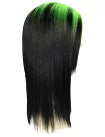 Wigs2you H-5202 ビリー・アイリッシュ風グリーンウィッグ 大人用 80 年代ポップマレットスタイル 根元付き シャギーバング プレミアム仕上げ