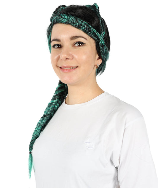 Wigs2you H-6859 大人女性用三つ編みポニーテールウィッグ(前髪付き)|コスプレウィッグ|難燃性合成繊維