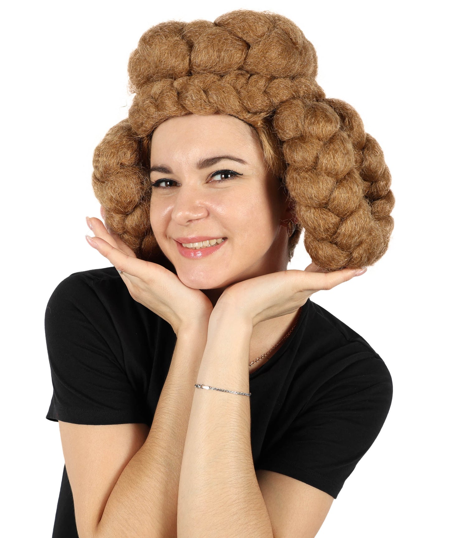 Wigs2you H-6863 大人女性用 リーガルブラウン 編み込みアップウィッグ|コスプレウィッグ|難燃性合成繊維